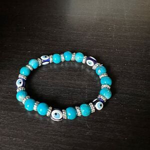 Blue Turkish Inspired Evil Eye Bracelet EUC